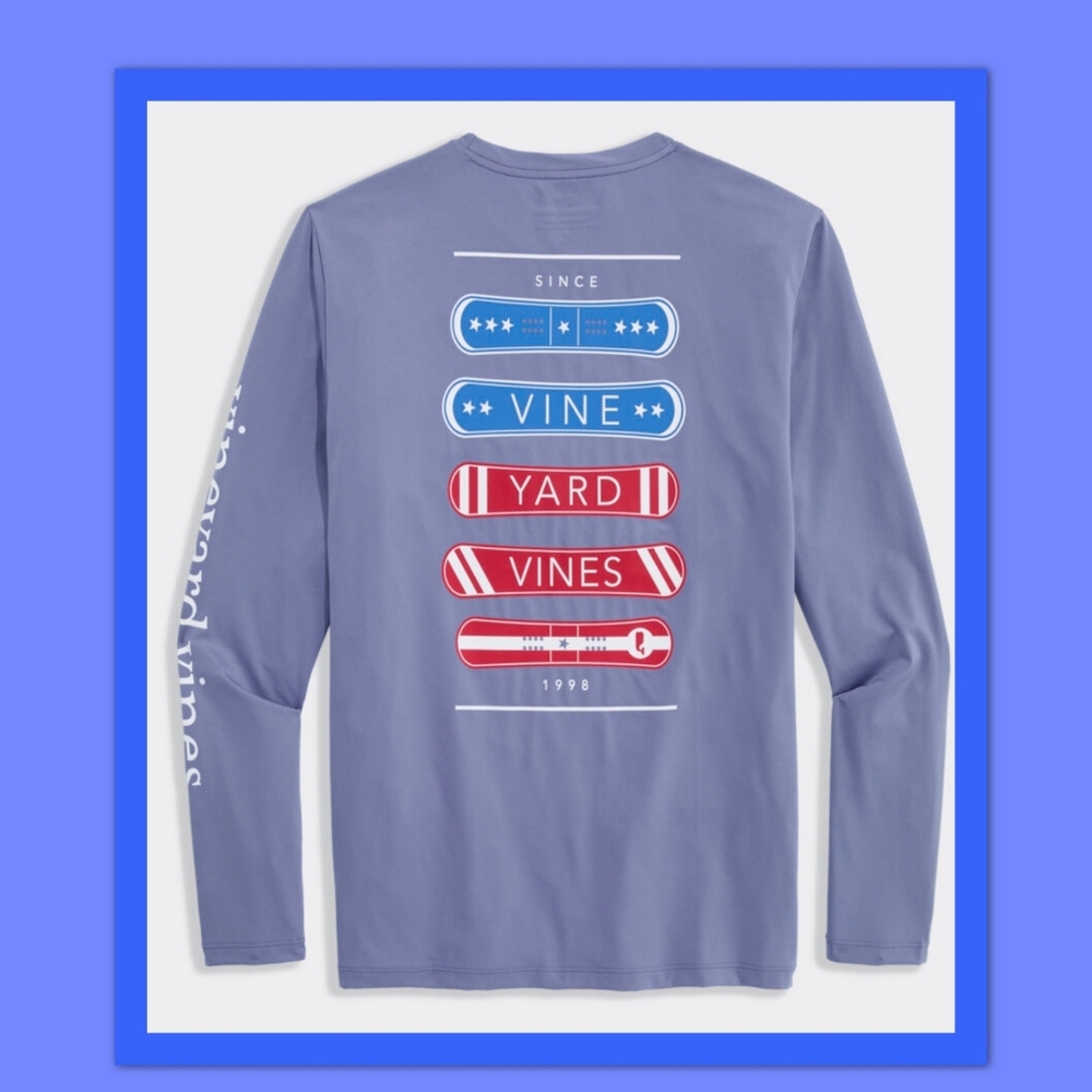 VINEYARD VINES SNOWBOARD STACK LS HABOR TEE